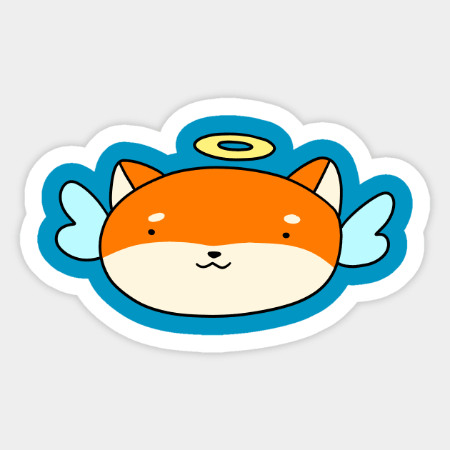 Angel Shiba Face Sticker by saradaboru